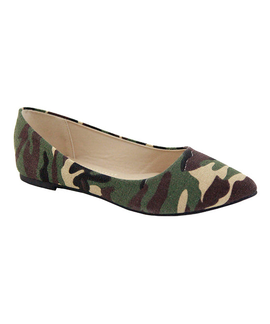 camouflage ballet flats