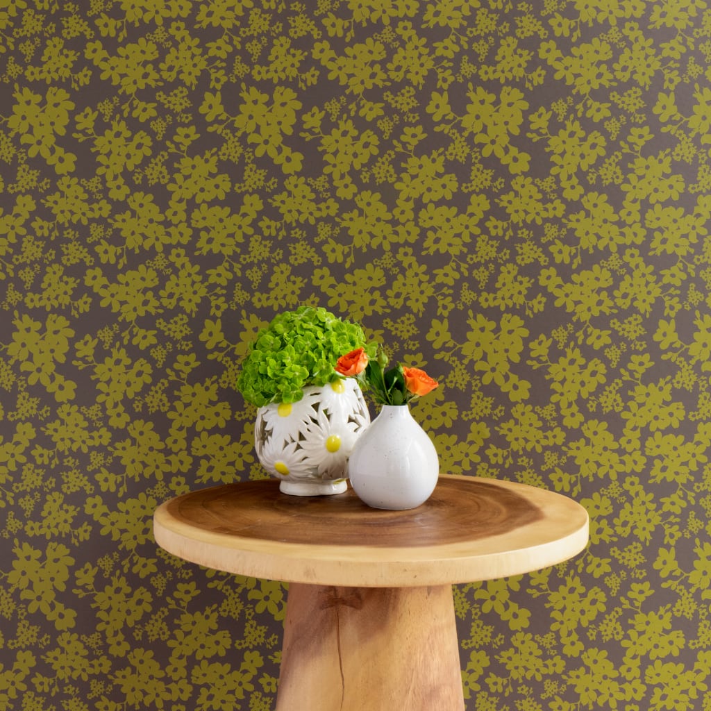 Poppy Print Studio Checker Straw Wallpaper