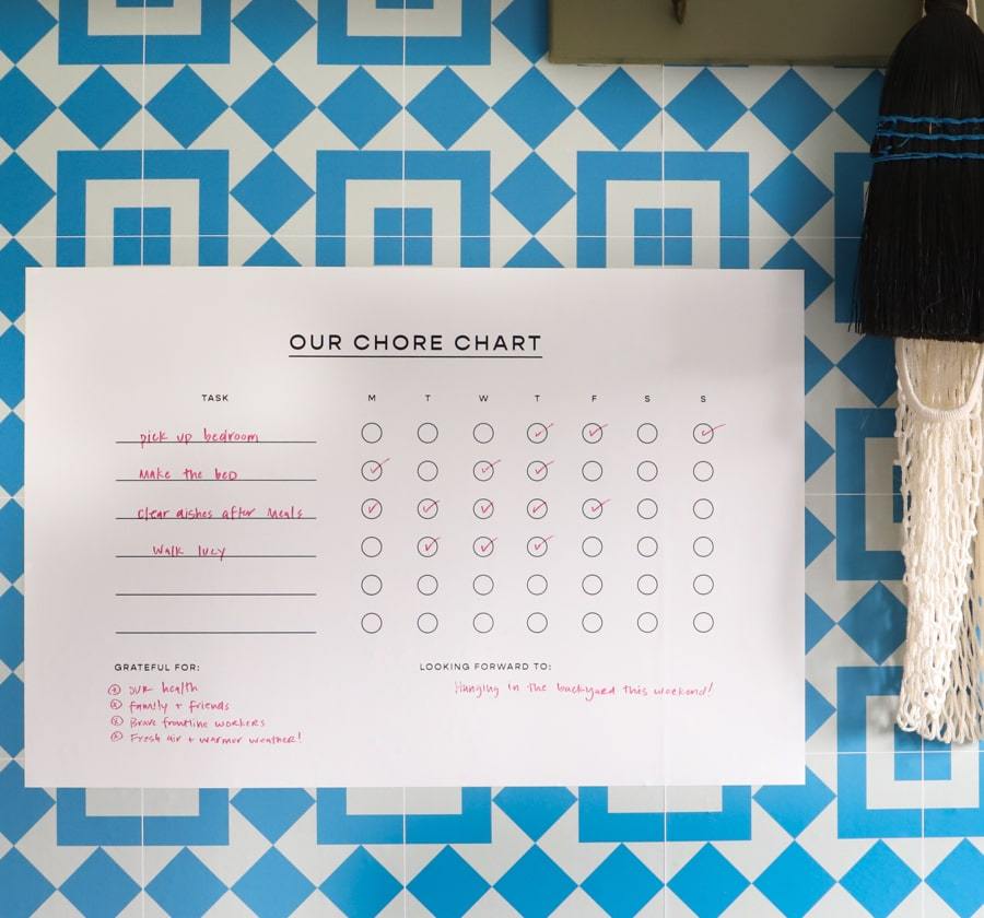 Peel and Stick Whiteboard Chore Chart – Chasing Paper