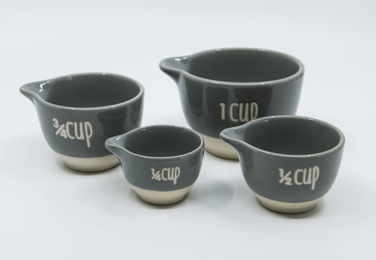 White Stoneware Measuring Cups (Set of 4 Sizes) : : Home