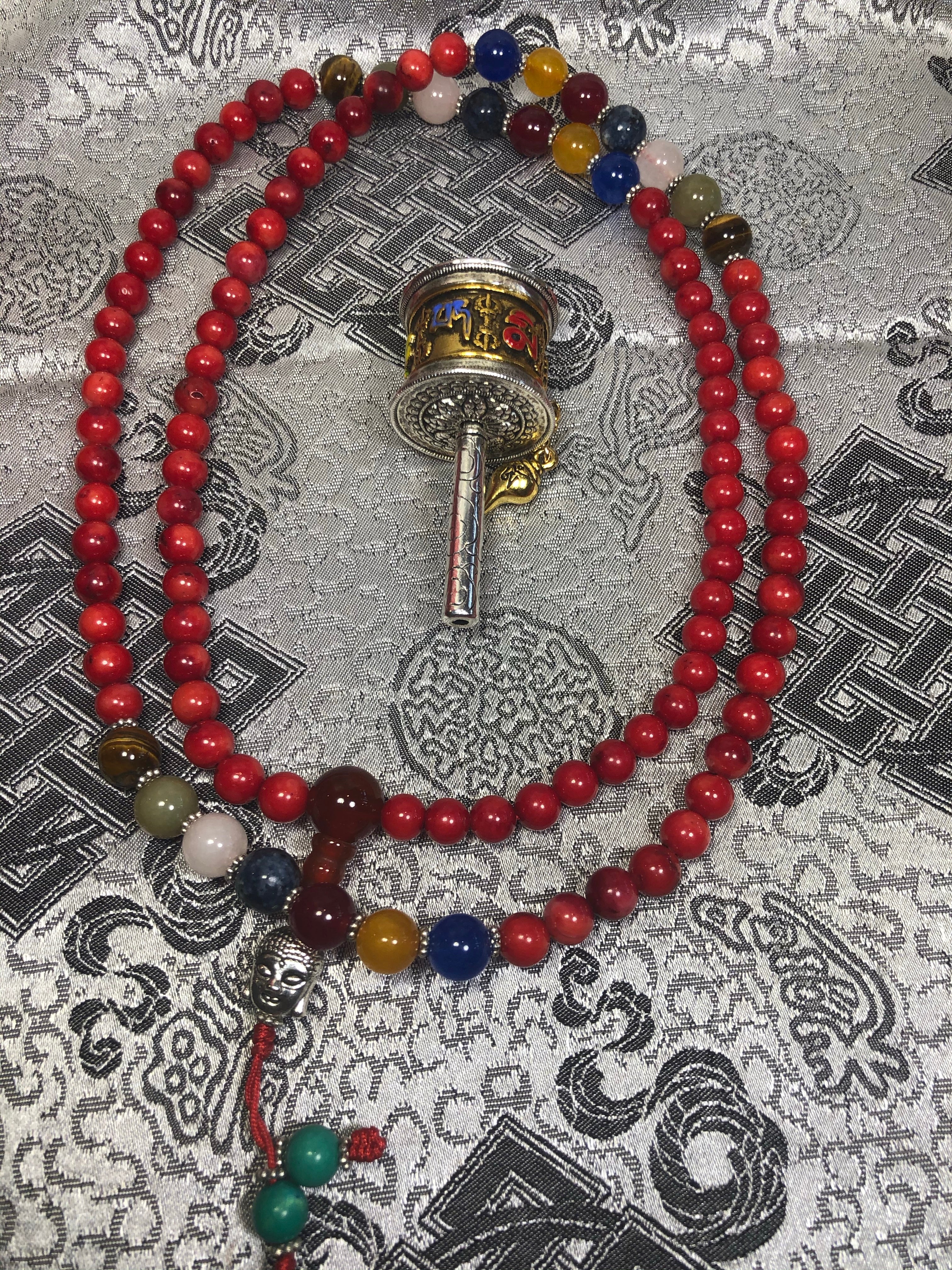 coral prayer beads