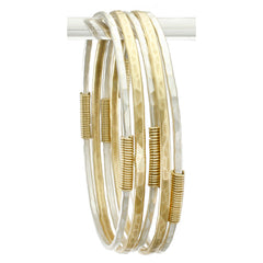 Brass and Silver Bangle Set