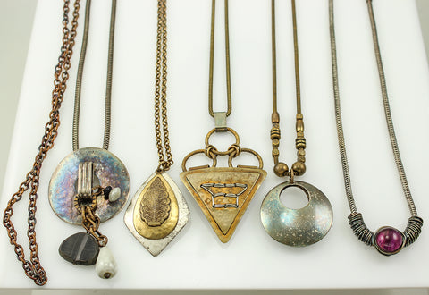 Necklaces before cleaning