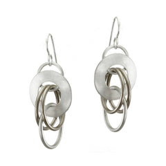 Silver and Antique Silver wire earring