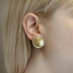 Classic button clip on in brass and sterling silver
