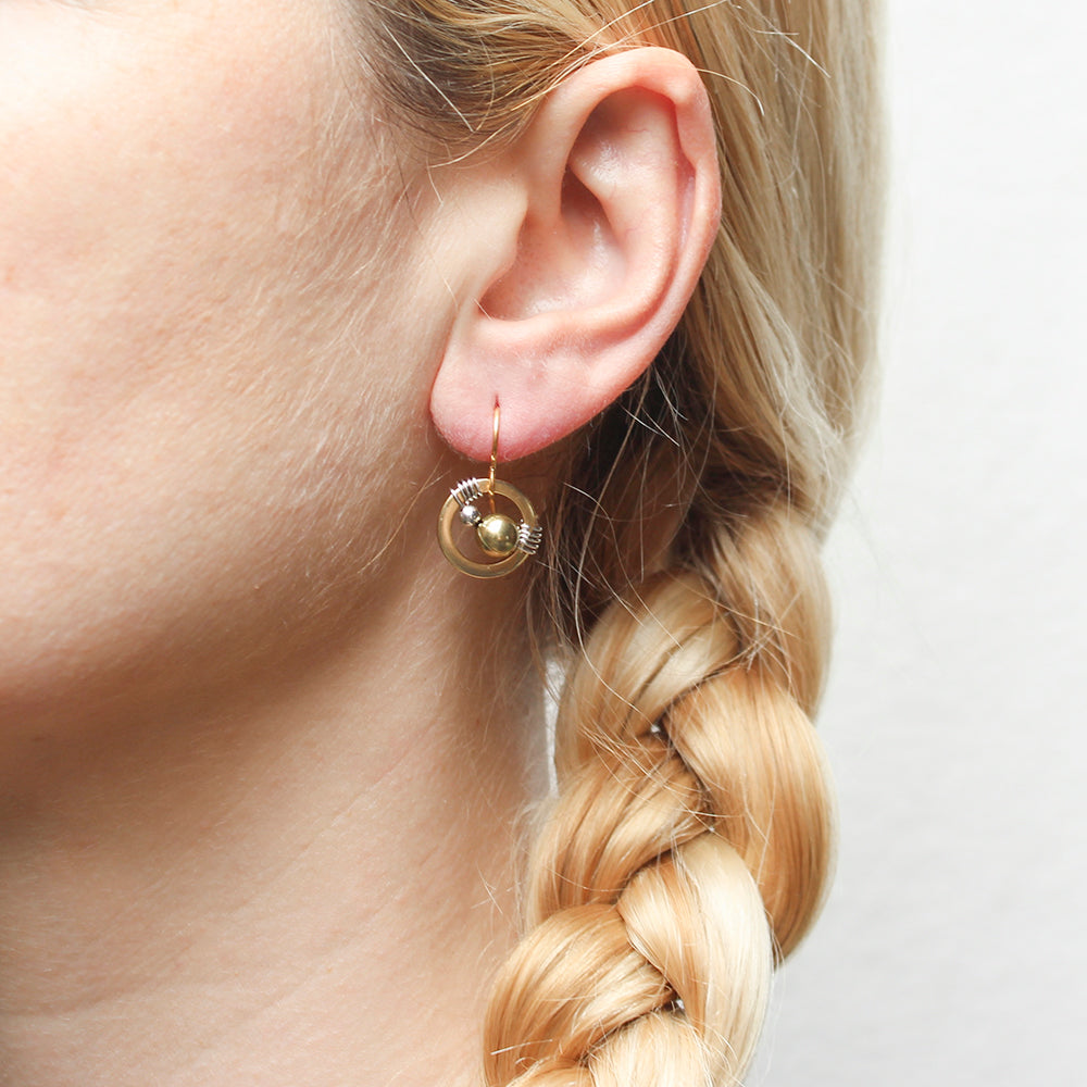 Small Ring with Beads and Wire Wrapping Wire Earring