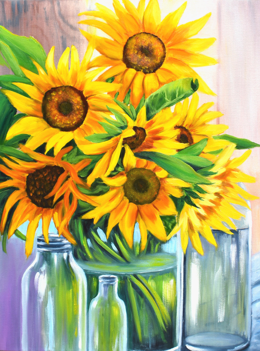 Sunflower In Vase Paint with Diamonds – Art Providore