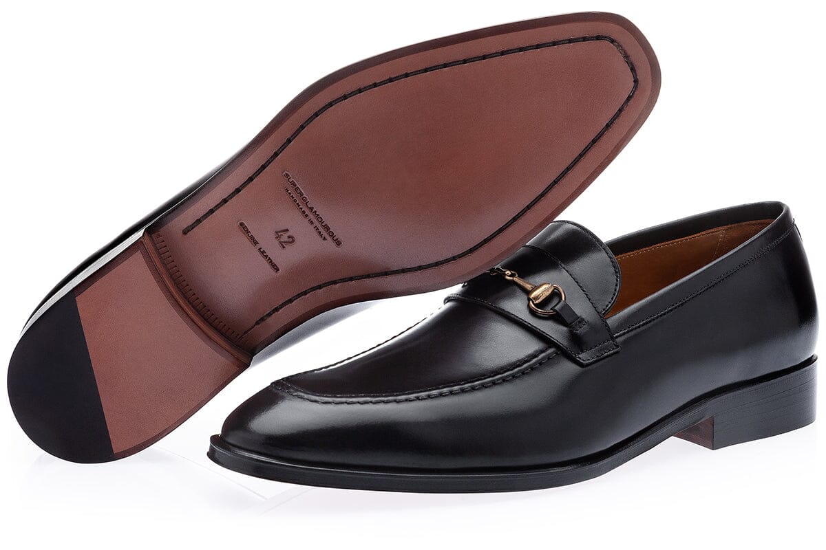 ELMORO VINTAGE BLACK LOAFERS