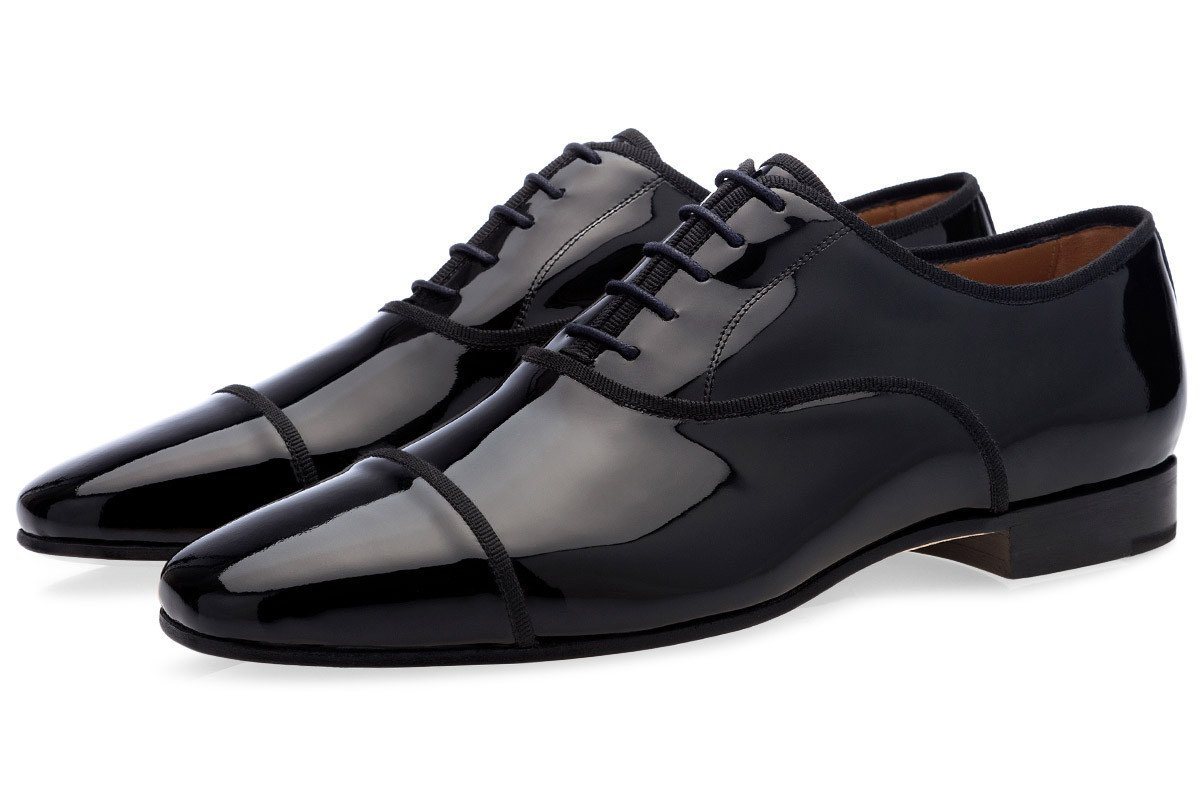 full patent black oxford shoes