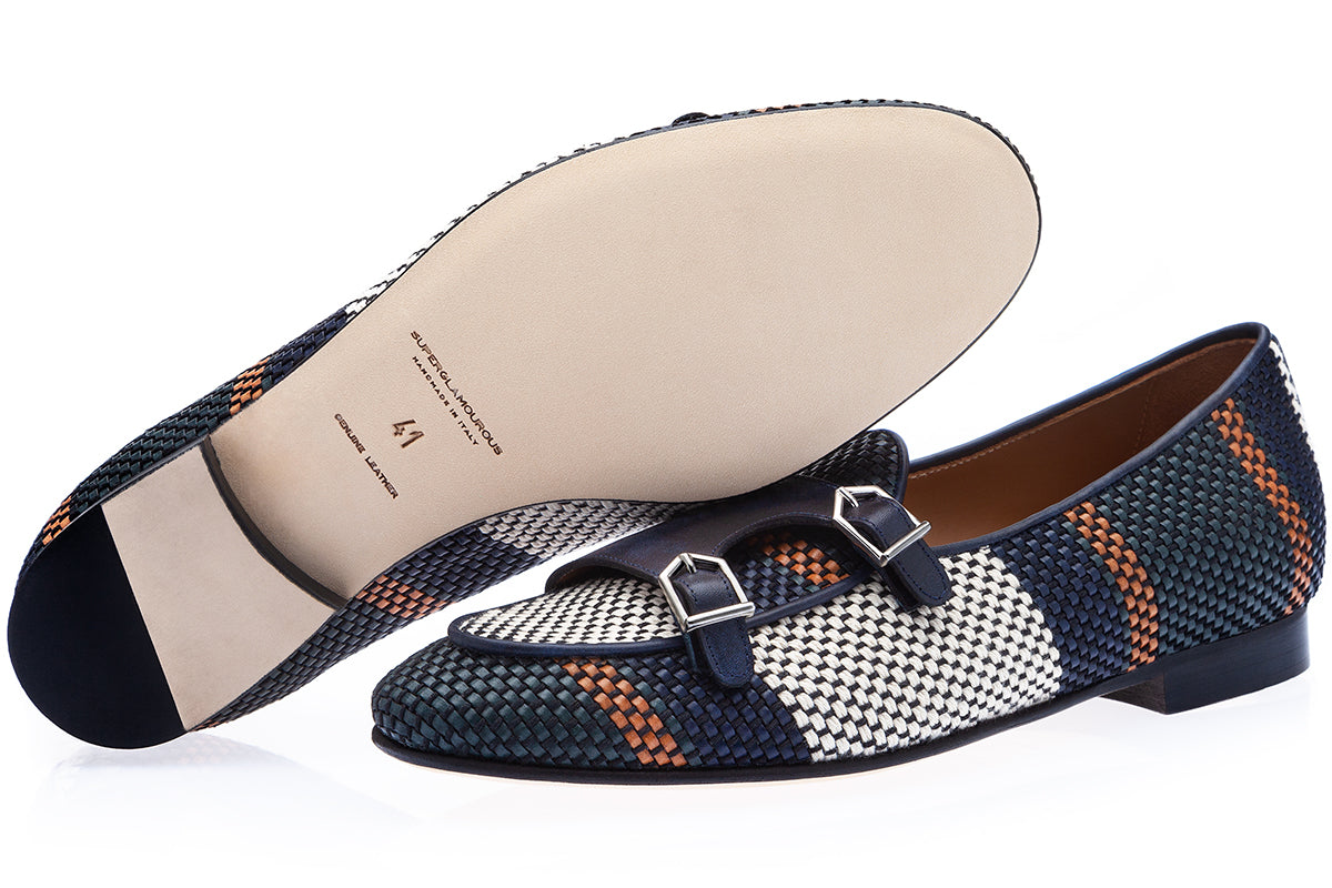 TANGERINE 7 TETRIS NAVY BELGIAN LOAFERS