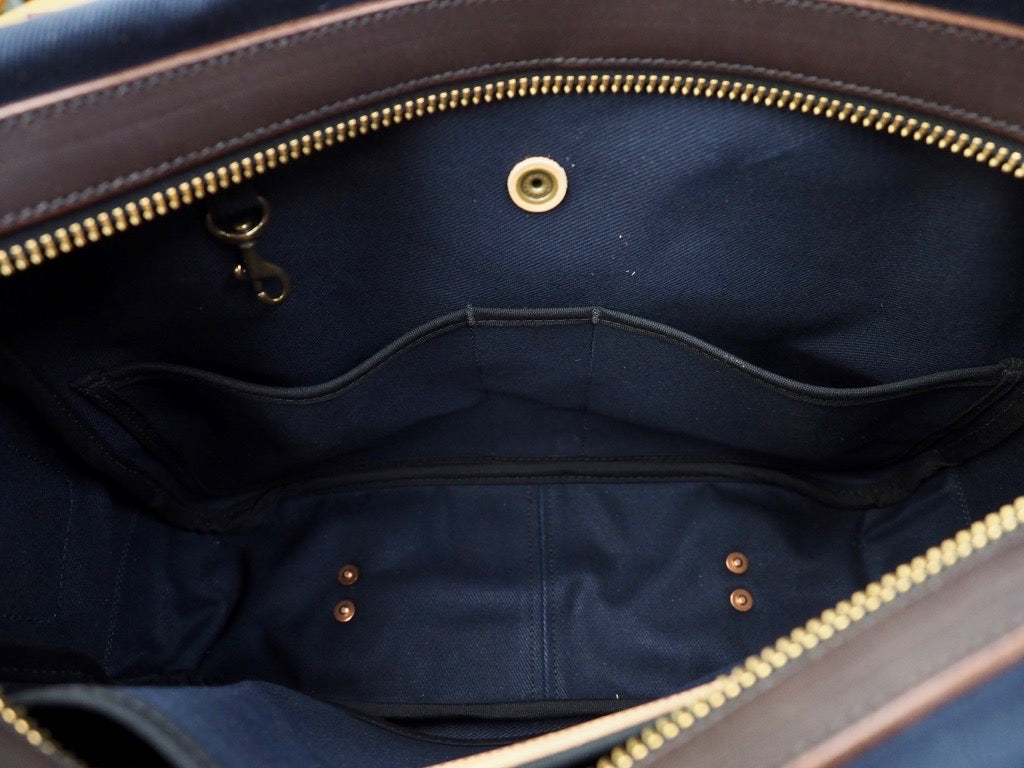 Merger Briefcase in Dark Navy/Ranger Tan