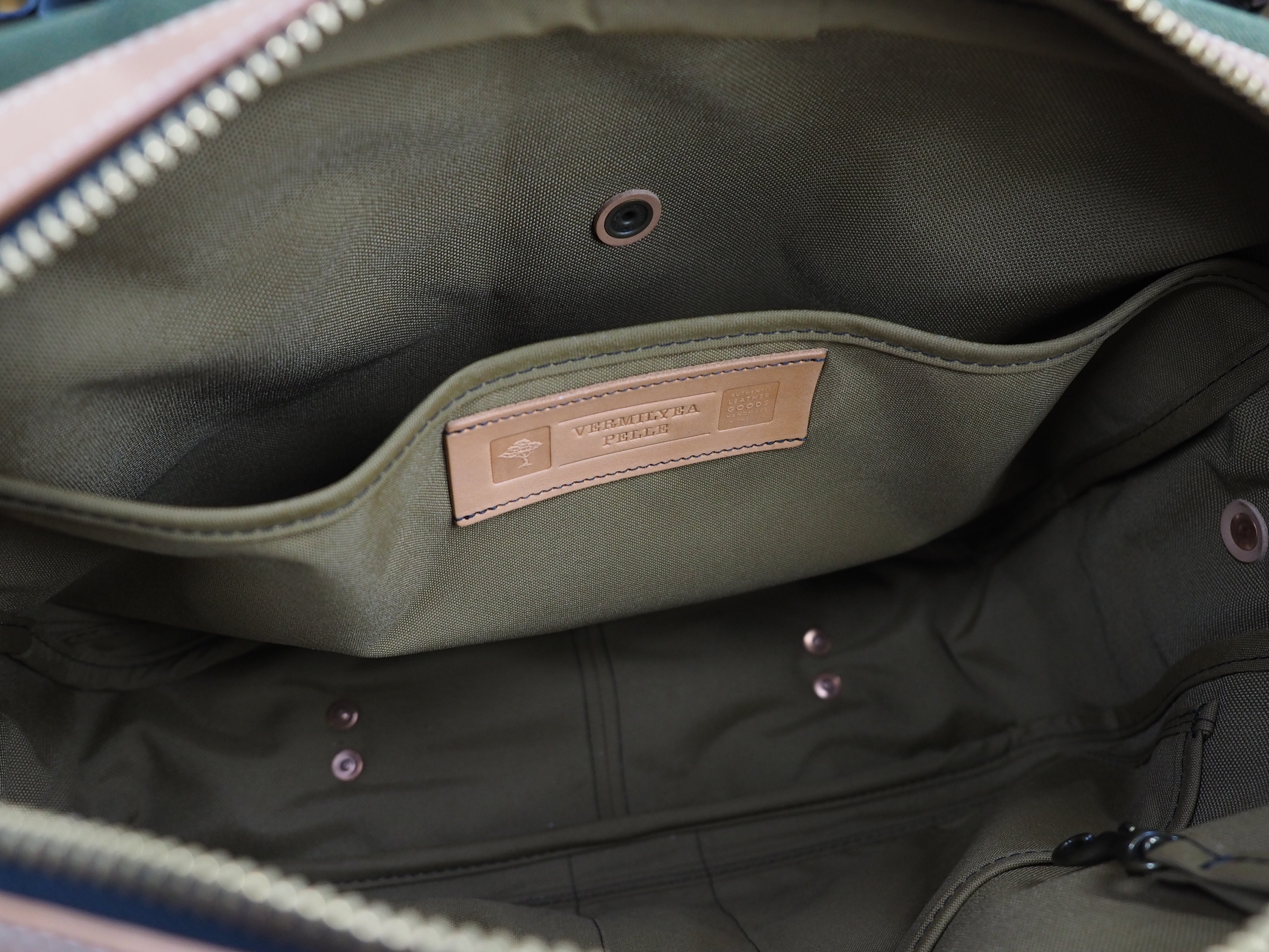 Olive Japanese Selvedge and Horsehide Briefcase