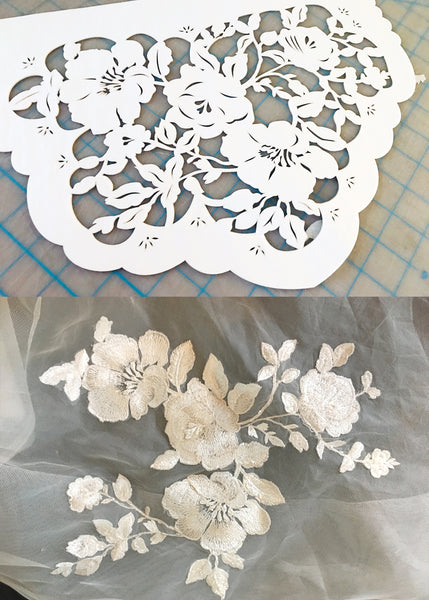 Custom papel picado made to match wedding dress florals - Ay Mujer Shop