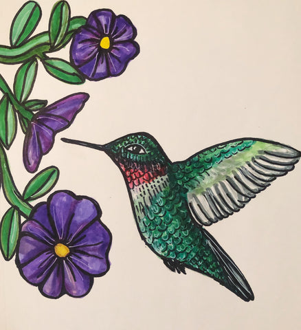 Hummingbird from Birds and Bees Sketchbook by Claudine Intner