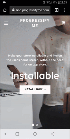 Make your store installable - PWA by Progressify Me