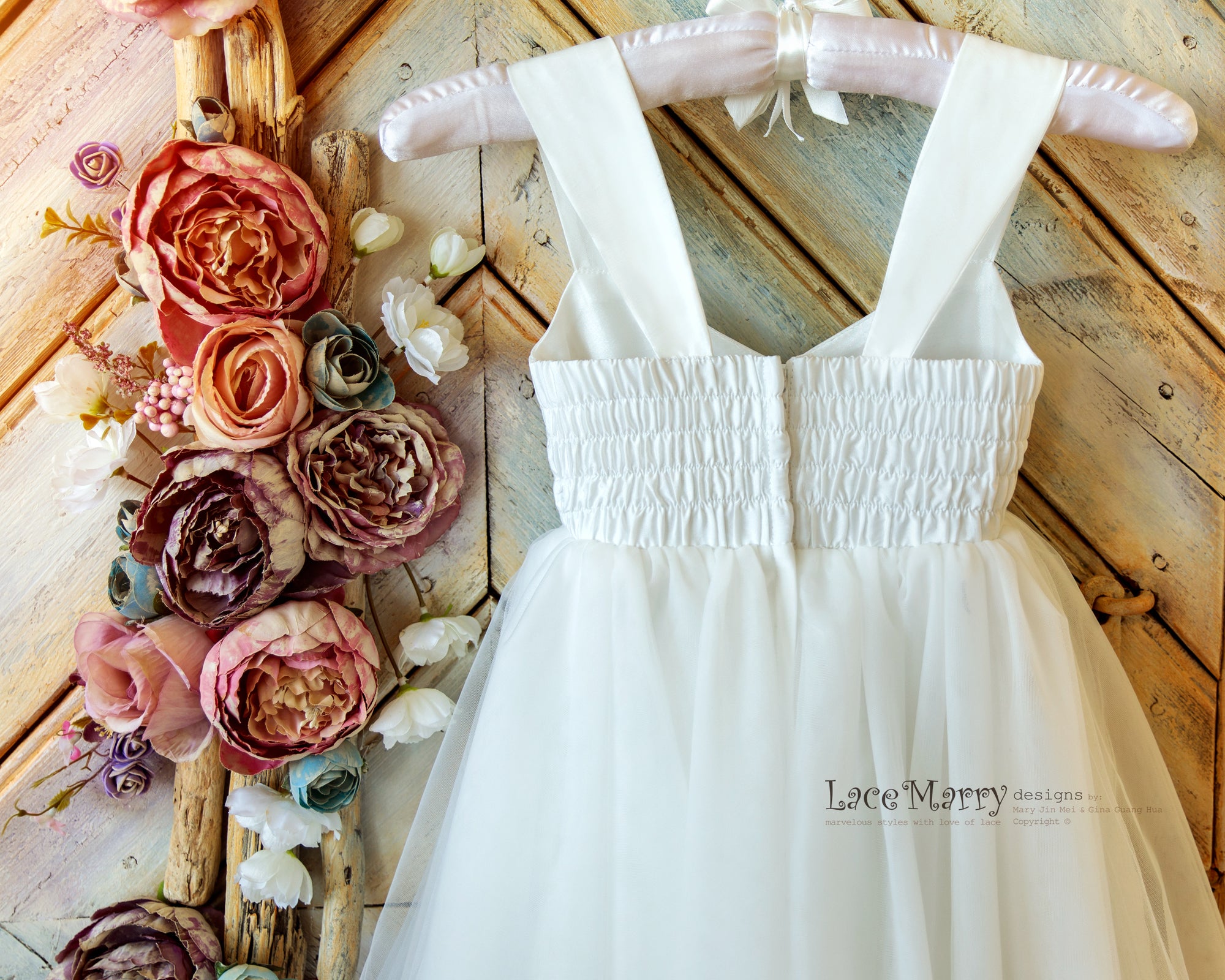 NENETTE / Simple Elegant Flower Girl Dress - LaceMarry