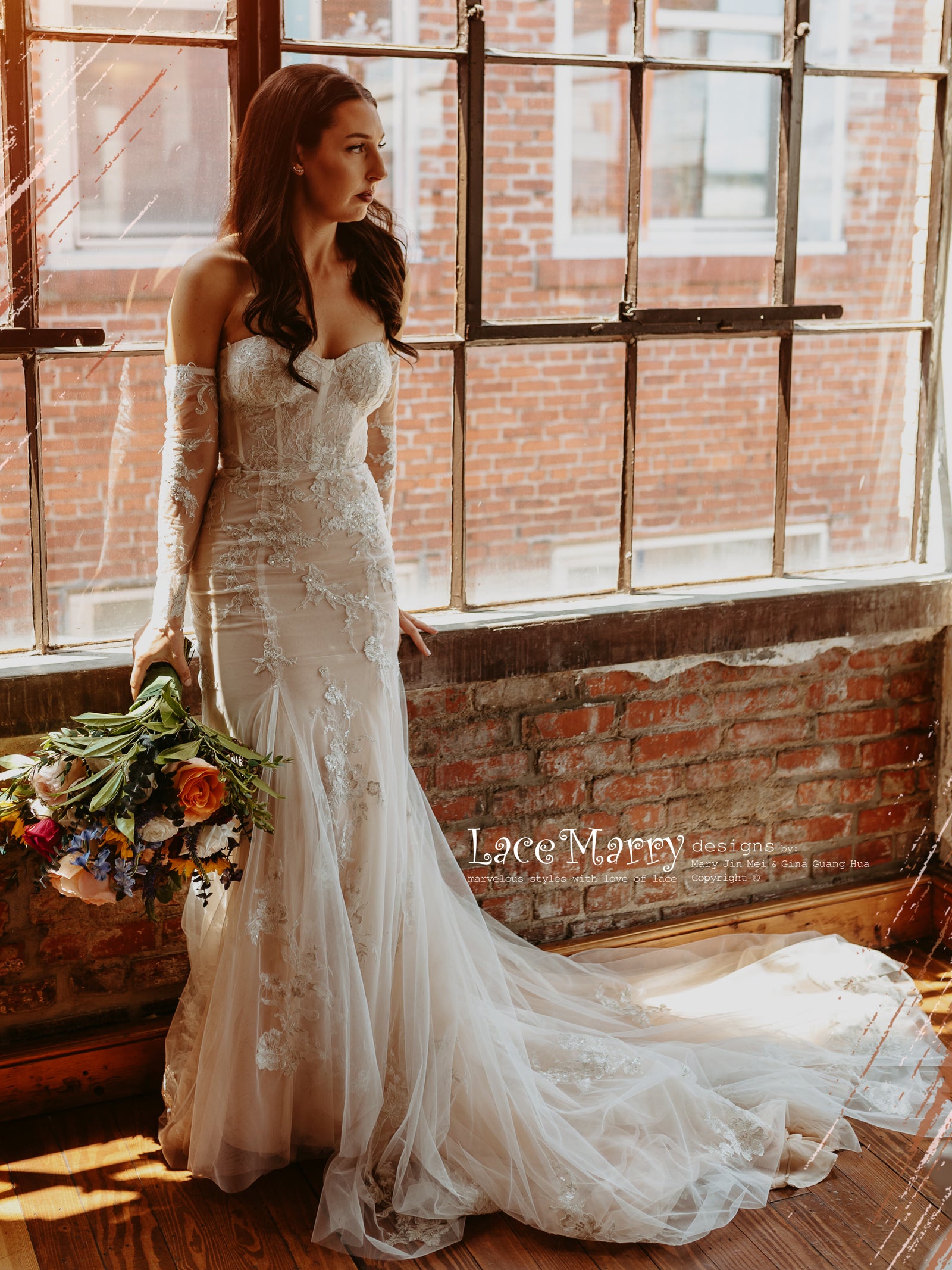 designer lace wedding dresses with sleeves