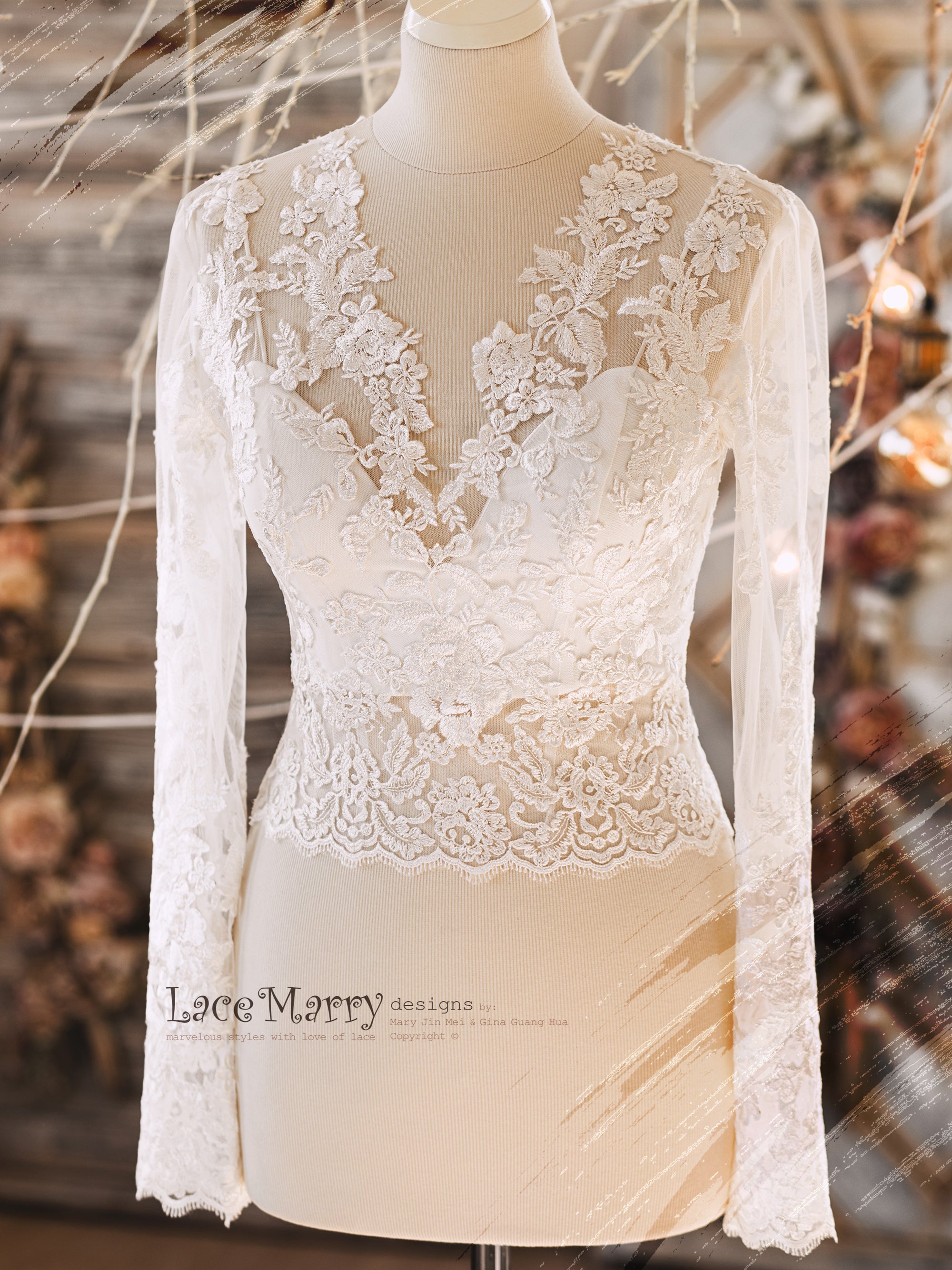 Torrens // delicate all ivory lace with the option of the long sleeve  bolero xx coming soon Chosen by Kyha bride, Utah bride, wedding d