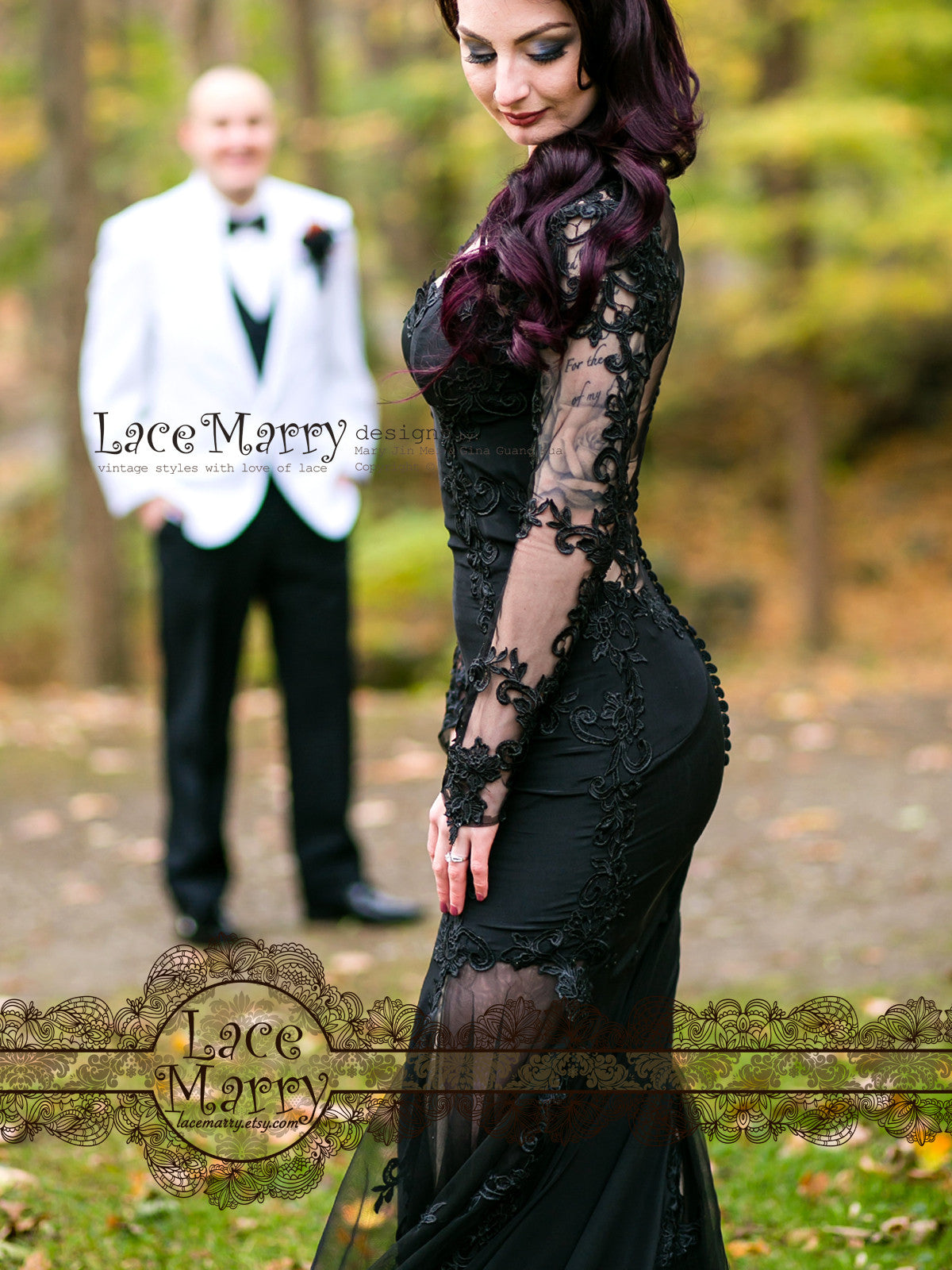 unique black wedding dresses