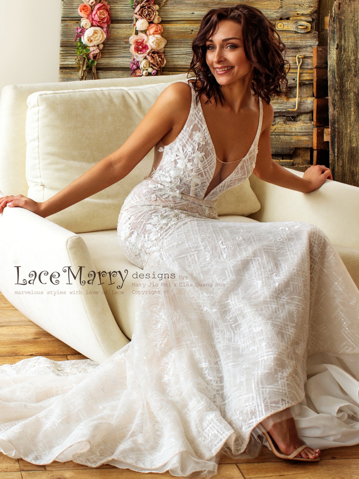 sparkly lace wedding dress