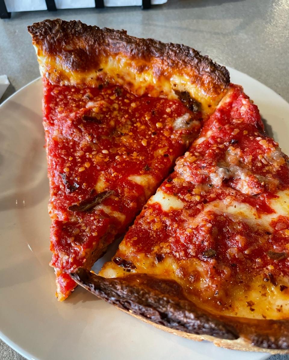 Chicago style deep dish pizza from Jerry's