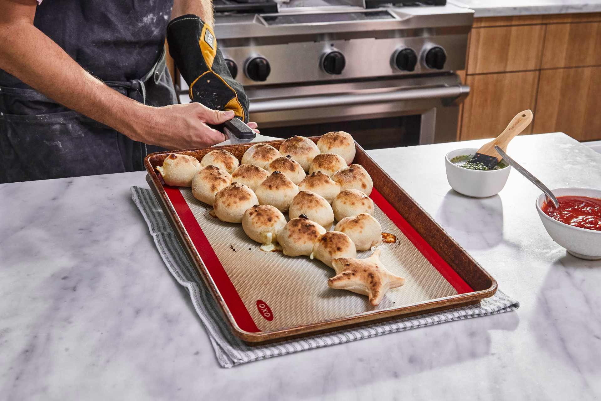 Stuffed Dough Ball Christmas Tree Recipe