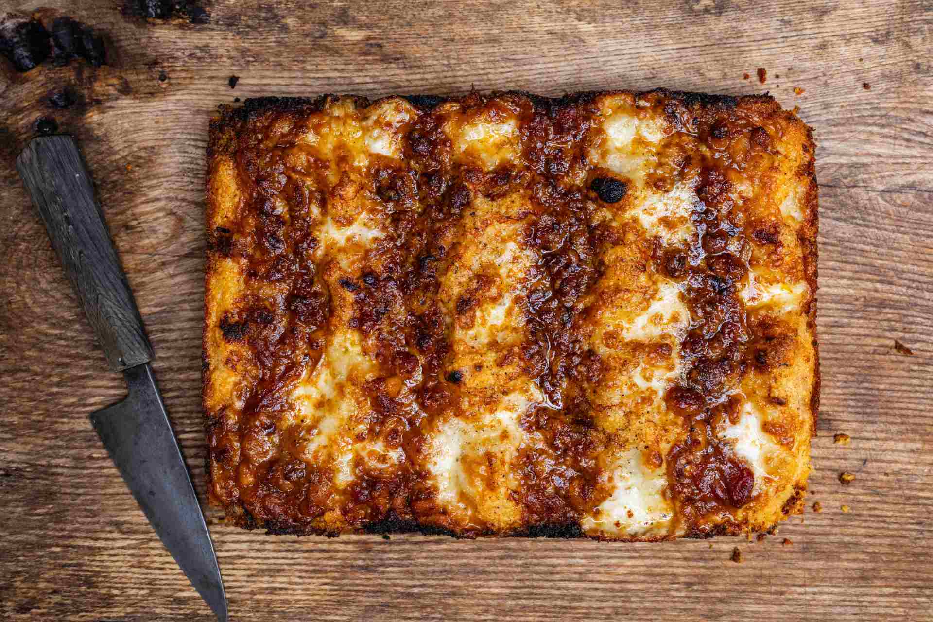 British Detroit-style Pizza: Cheesy Beans on Toast by Gill Meller