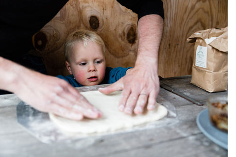 Stretching dough