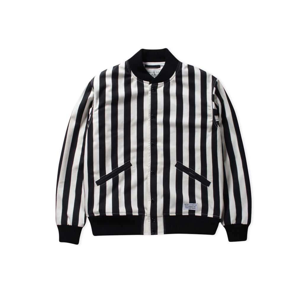 WACKO MARIA Striped Varsity Type-2 Jacket (Black/White) | Black