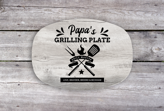 BBQ Gifts, Personalized Grilling Plate, Grill Master, Custom Platter