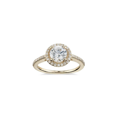 Yellow Gold Halo Diamond Ring by Augustine Jewels