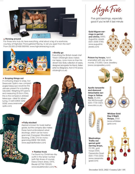 Augustine Jewels Feature in Country Life's Christmas Edition