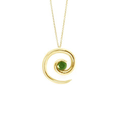 Yellow Gold Emerald Spiral Necklace by Augustine Jewels