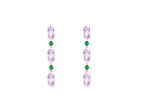 Amethyst and Agave Earrings