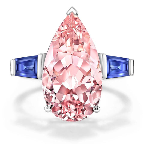 Morganite and Tanzanite Bespoke Ring by Augustine Jewels