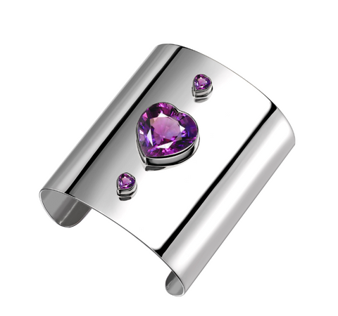 Amethyst love cuff