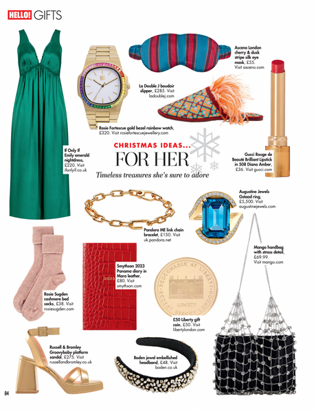Hello! Magazine Article featuring the Gstaad Diamond and Teal Topaz Ring