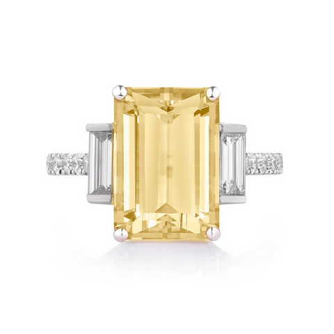 Yellow Sapphire and Diamond Bespoke Ring by Augustine Jewels