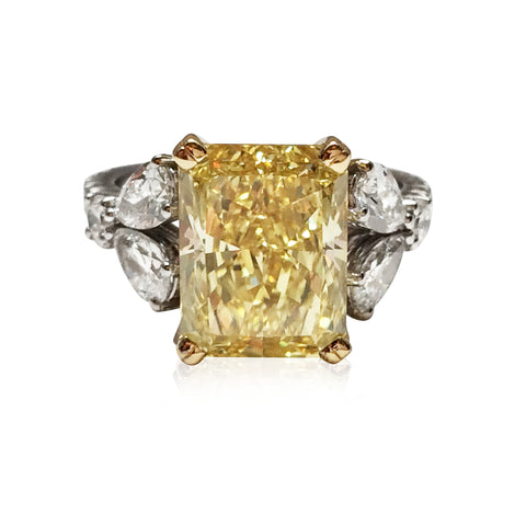 Yellow and White Diamond Bespoke Ring by Augustine Jewels