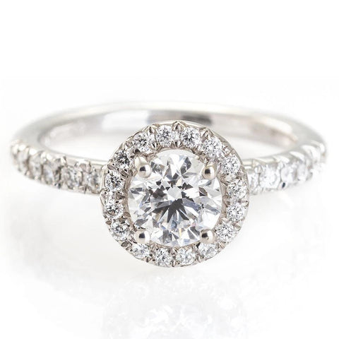 White Gold Halo Diamond Ring by Augustine Jewels