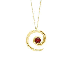 Yellow gold Ruby Spiral Necklace by Augustine Jewels