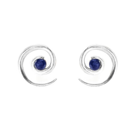 Silver Sapphire Earrings