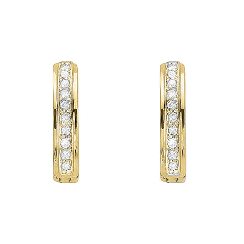 Yellow Gold Diamond Hoop Earrings by Augustine Jewels