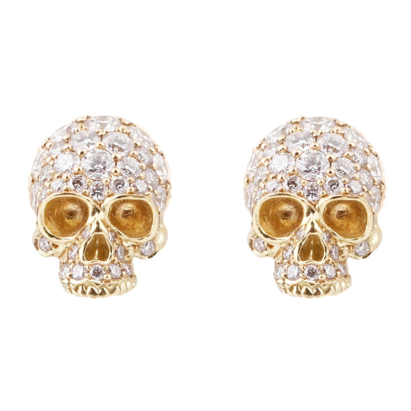 gold skull earrings