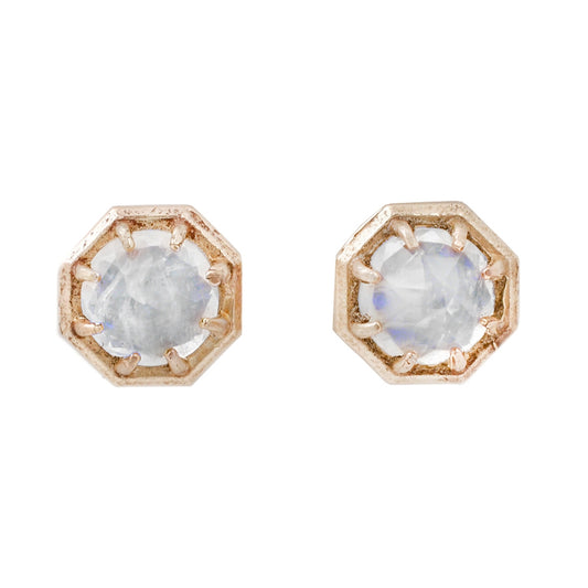 Moonstone & Diamond Spike Studs – ESQUELETO