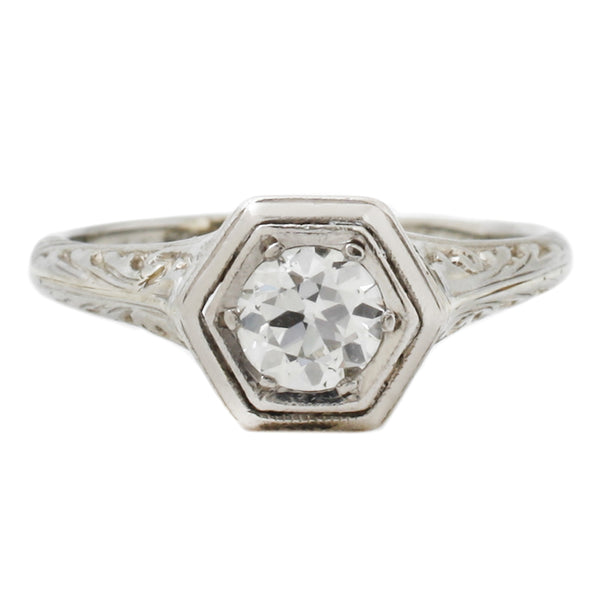 Platinum Hexagon Ring – ESQUELETO