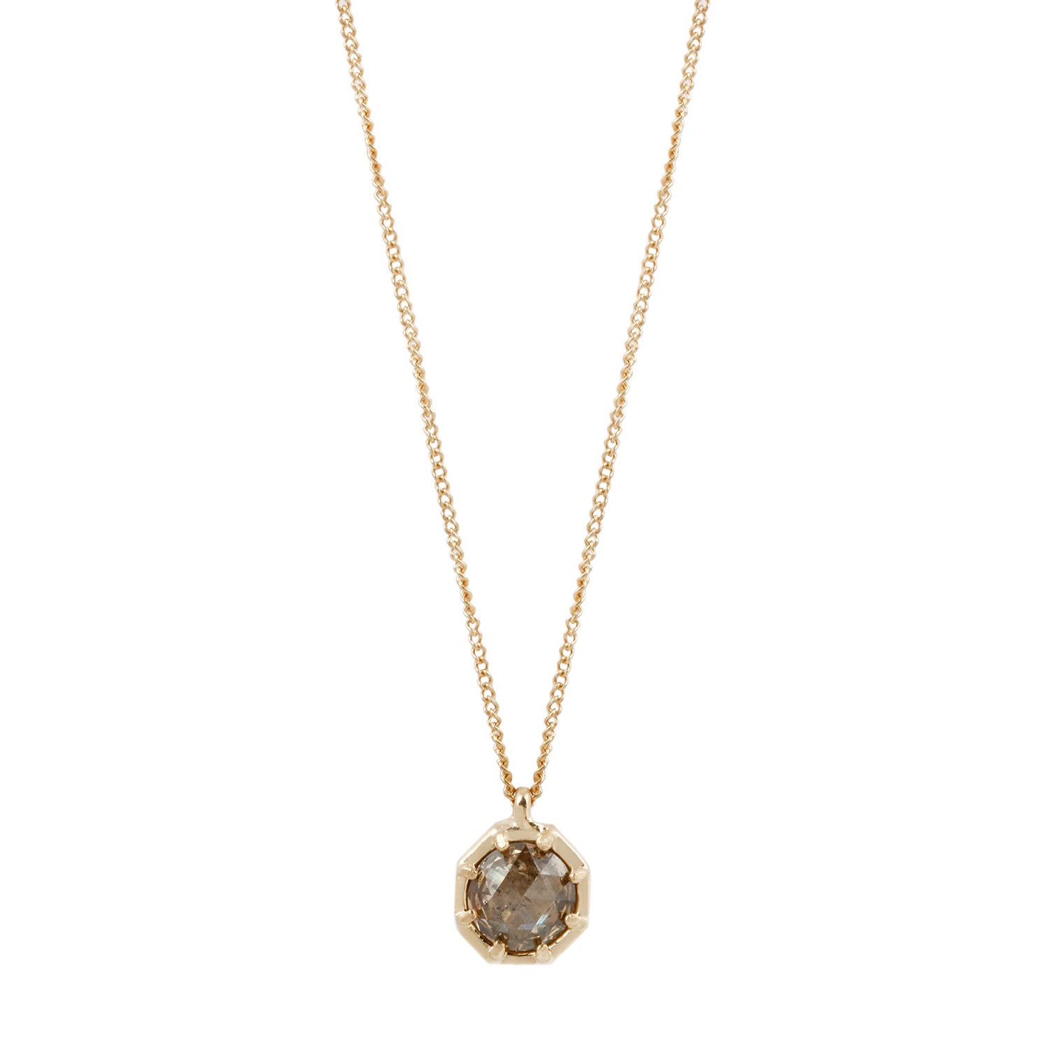 Cognac Diamond Octagon Necklace – ESQUELETO