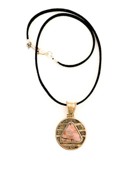 Higher Love Silver and Rhodonite Pendant Boho Style Necklace