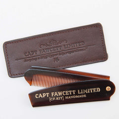 Beard comb in leather case