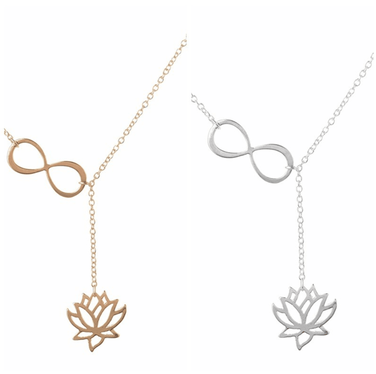 Collier Symbole Infini Et Fleur De Lotus